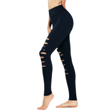 Hollow Out Holes Womens High Waist Yoga Pants Cut out Ripped Tummy Control Workout Running Yoga Skinny Leggings